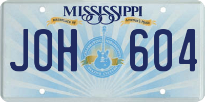 MS license plate JOH604