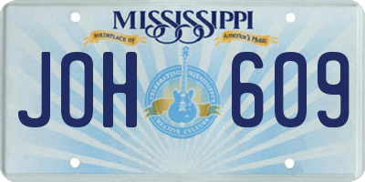 MS license plate JOH609
