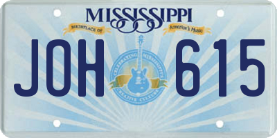MS license plate JOH615