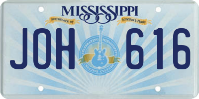 MS license plate JOH616