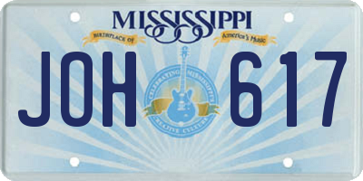 MS license plate JOH617