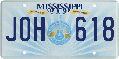 MS license plate JOH618