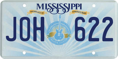 MS license plate JOH622