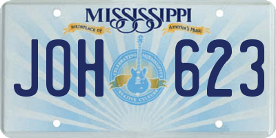 MS license plate JOH623