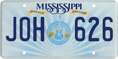 MS license plate JOH626
