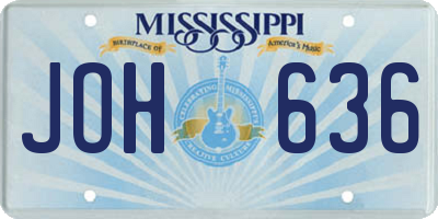 MS license plate JOH636