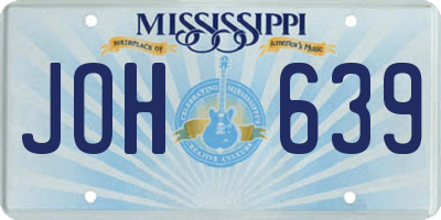 MS license plate JOH639