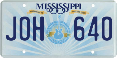 MS license plate JOH640