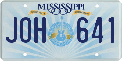 MS license plate JOH641