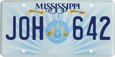 MS license plate JOH642