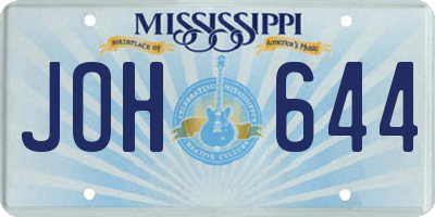 MS license plate JOH644