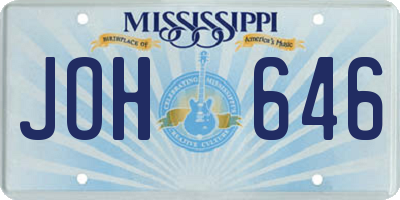 MS license plate JOH646