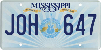 MS license plate JOH647