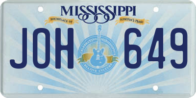 MS license plate JOH649