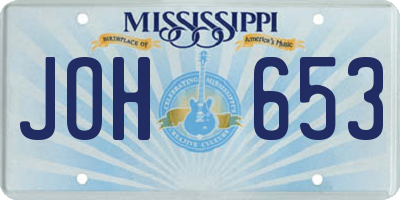 MS license plate JOH653