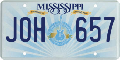 MS license plate JOH657