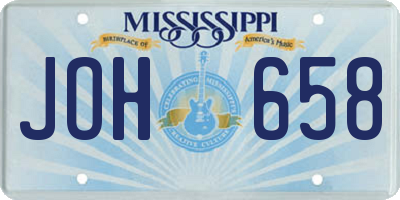 MS license plate JOH658