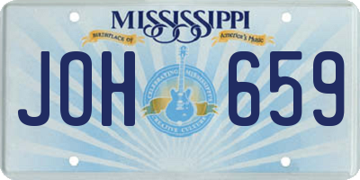 MS license plate JOH659