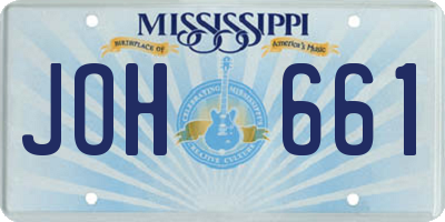 MS license plate JOH661