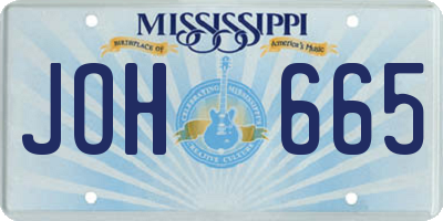 MS license plate JOH665
