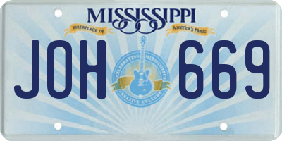MS license plate JOH669