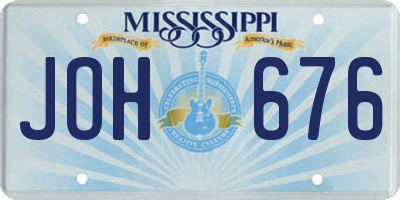 MS license plate JOH676