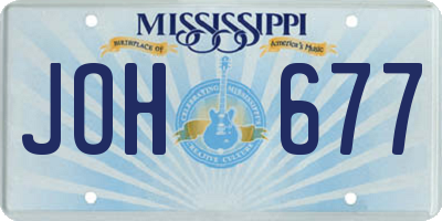 MS license plate JOH677