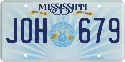 MS license plate JOH679