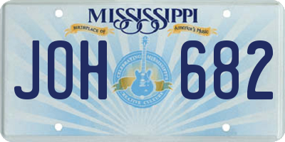 MS license plate JOH682