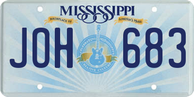 MS license plate JOH683