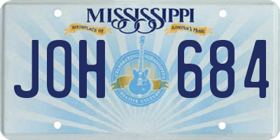 MS license plate JOH684