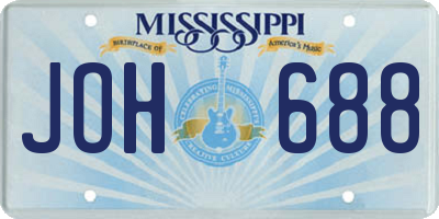 MS license plate JOH688