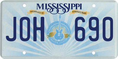 MS license plate JOH690