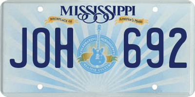 MS license plate JOH692