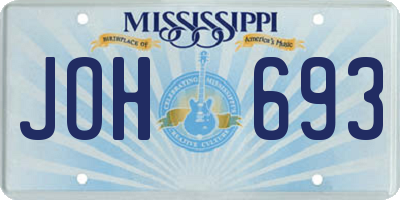 MS license plate JOH693