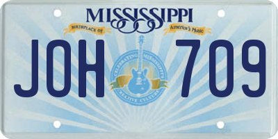 MS license plate JOH709