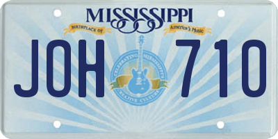 MS license plate JOH710