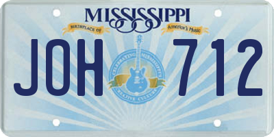 MS license plate JOH712