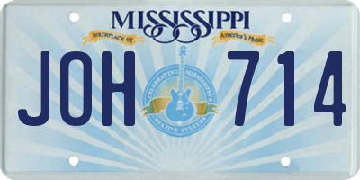 MS license plate JOH714