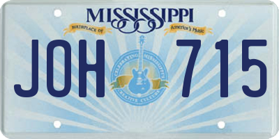 MS license plate JOH715