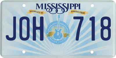 MS license plate JOH718