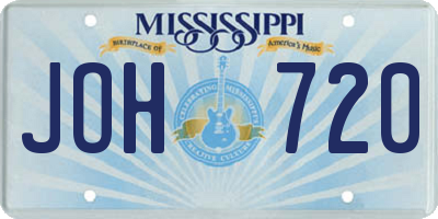 MS license plate JOH720