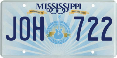 MS license plate JOH722