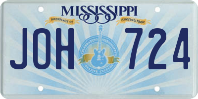 MS license plate JOH724