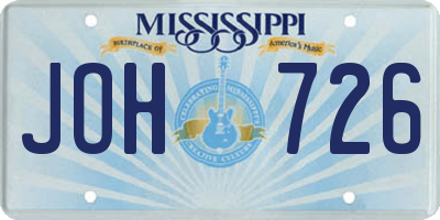 MS license plate JOH726