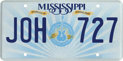 MS license plate JOH727