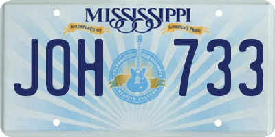 MS license plate JOH733