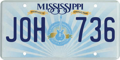 MS license plate JOH736