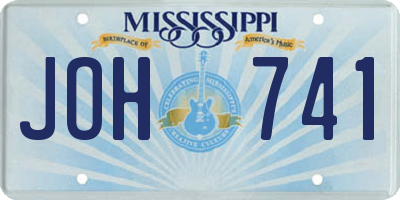 MS license plate JOH741