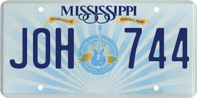 MS license plate JOH744